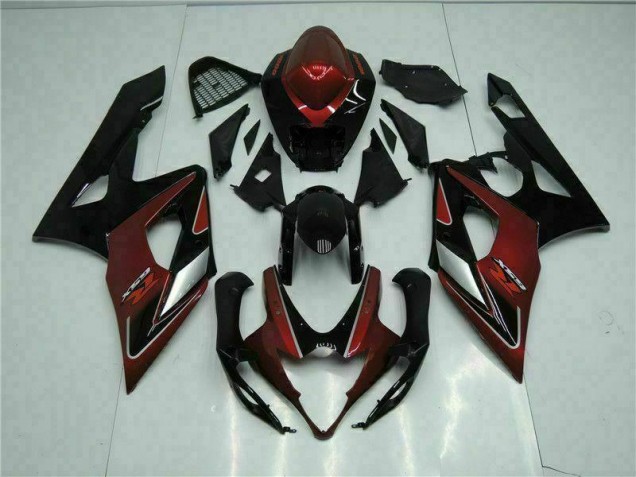 2005-2006 Rouge Noir Suzuki GSXR 1000 Kit Carénages Motos & Plastique