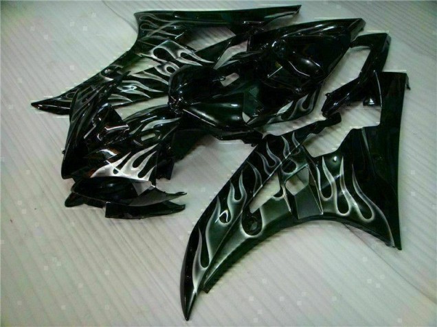 2006-2007 Argent Flamme Noir Yamaha YZF R6 Carénage Moto 2006-2007 Argent Flamme Noir Yamaha YZF R6 Carénage Moto