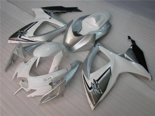 2006-2007 Blanc Argent Suzuki GSXR 600/750 Kit Carénages Motos Complet