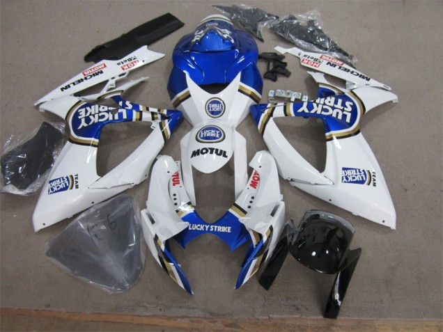 2006-2007 Blanc Bleu Lucky Strike Motul Suzuki GSXR 600 Carénage Moto 2006-2007 Blanc Bleu Lucky Strike Motul Suzuki GSXR 600 Carénage Moto