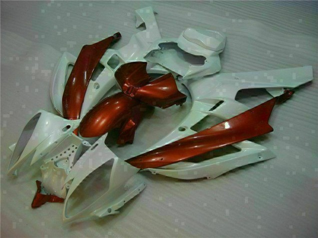 2006-2007 Blanc Brun Yamaha YZF R6 Carénage Moto 2006-2007 Blanc Brun Yamaha YZF R6 Carénage Moto