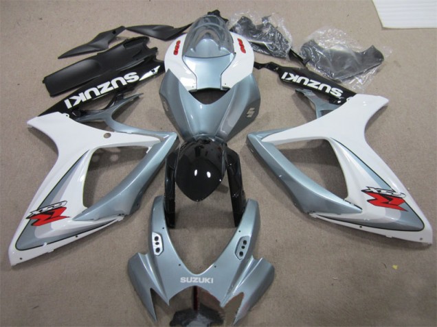 2006-2007 Blanc Gris Suzuki GSXR 600 Carénage Moto 2006-2007 Blanc Gris Suzuki GSXR 600 Carénage Moto