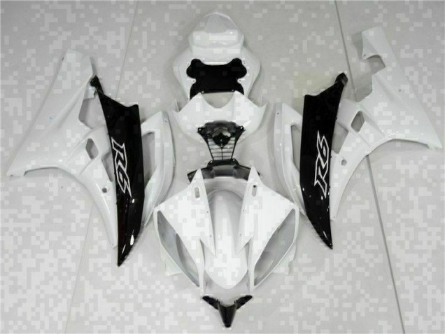 2006-2007 Blanc Noir Yamaha YZF R6 Carénage Moto