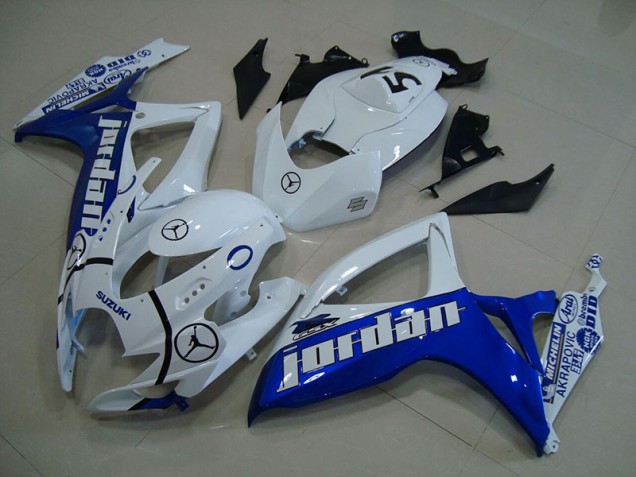 2006-2007 Bleu Blanc Jordan Suzuki GSXR 750 Carénage Moto 2006-2007 Bleu Blanc Jordan Suzuki GSXR 750 Carénage Moto
