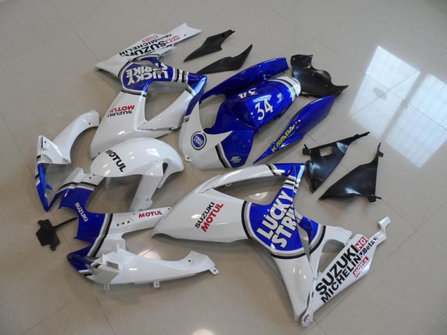2006-2007 Bleu Blanc Lucky Strike Motul 34 Suzuki GSXR 750 Carénage Moto 2006-2007 Bleu Blanc Lucky Strike Motul 34 Suzuki GSXR 750 Carénage Moto