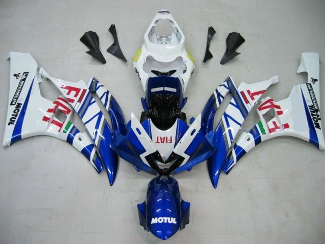 2006-2007 Bleu Blanc Motul Rouge Fiat Yamaha YZF R6 Carénage Moto 2006-2007 Bleu Blanc Motul Rouge Fiat Yamaha YZF R6 Carénage Moto