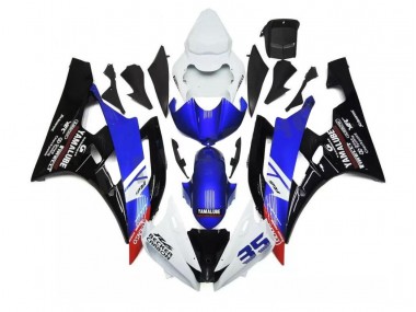 2006-2007 Bleu Blanc Yamaha YZF R6 Kit Carénages Motos Complet
