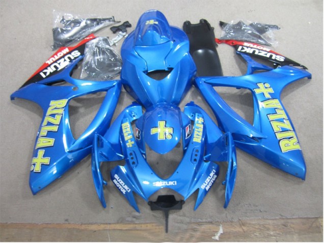 2006-2007 Bleu Jaune Rizla Suzuki GSXR 600 Carénage Moto