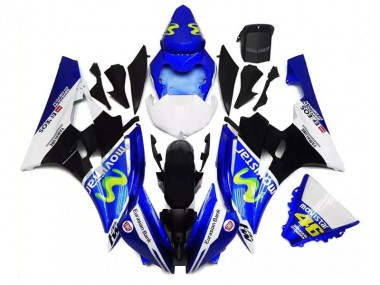 2006-2007 Bleu Noir Blanc Yamaha YZF R6 Carénage Moto