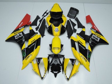 2006-2007 Jaune Noir Monster Yamaha YZF R6 Carénage Moto