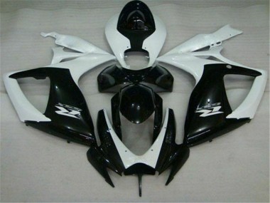 2006-2007 Noir Blanc Suzuki GSXR 600/750 Carénage Moto