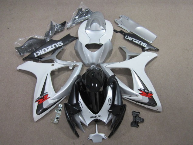 2006-2007 Noir Blanc Suzuki GSXR 600 Carénage Moto 2006-2007 Noir Blanc Suzuki GSXR 600 Carénage Moto