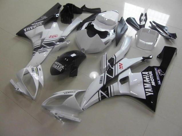 2006-2007 Noir Blanc Yamaha YZF R6 Carénages Moto 2006-2007 Noir Blanc Yamaha YZF R6 Carénages Moto