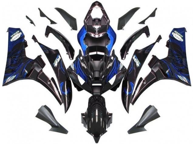 2006-2007 Noir Bleu Flamme Yamaha YZF R6 Carénage Moto 2006-2007 Noir Bleu Flamme Yamaha YZF R6 Carénage Moto