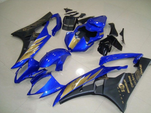 2006-2007 Noir Bleu avec Or Décalque Yamaha YZF R6 Carénages Moto 2006-2007 Noir Bleu avec Or Décalque Yamaha YZF R6 Carénages Moto