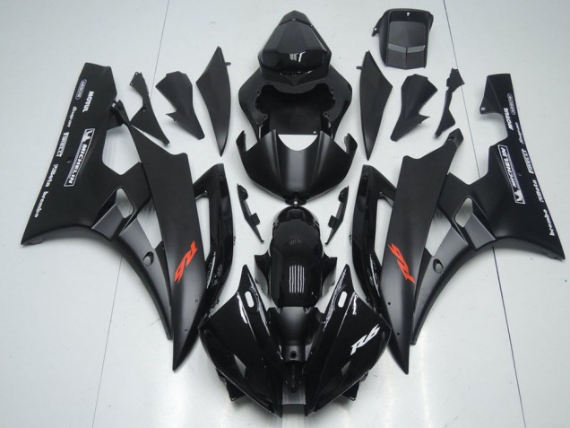 2006-2007 Noir Mat et Noir Brillant Yamaha YZF R6 Carénage Moto 2006-2007 Noir Mat et Noir Brillant Yamaha YZF R6 Carénage Moto