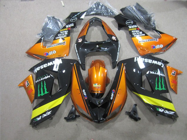2006-2007 Noir Orange Monster Kawasaki ZX10R Carénage Moto 2006-2007 Noir Orange Monster Kawasaki ZX10R Carénage Moto