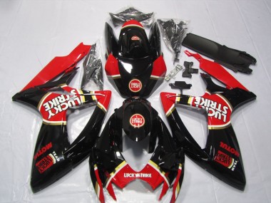 2006-2007 Noir Rouge Lucky Strike Motul Suzuki GSXR 600 Carénage Moto