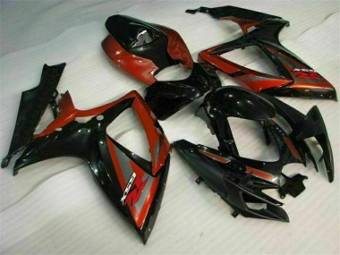 2006-2007 Noir Rouge Suzuki GSXR 600/750 Carénages Moto