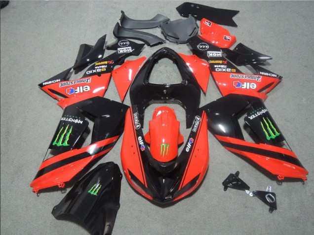 2006-2007 Noir Rouge Touch4 Monster Kawasaki ZX10R Carénage Moto 2006-2007 Noir Rouge Touch4 Monster Kawasaki ZX10R Carénage Moto