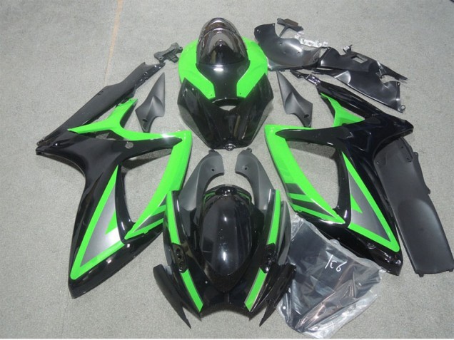 2006-2007 Noir Vert Suzuki GSXR 600 Carénages Moto 2006-2007 Noir Vert Suzuki GSXR 600 Carénages Moto