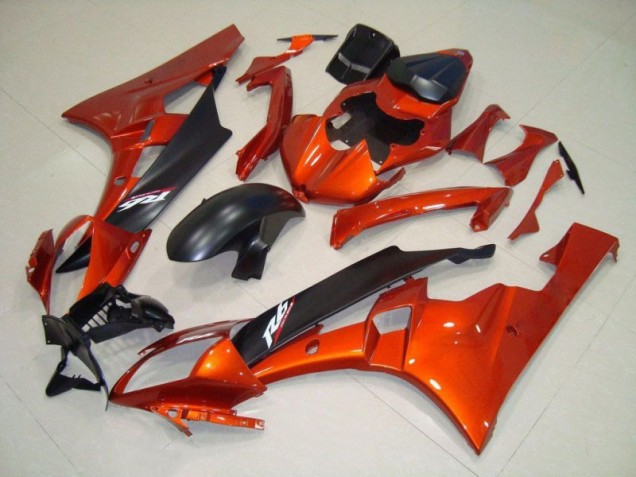 2006-2007 Orange Noir Mat Yamaha YZF R6 Carénages Moto