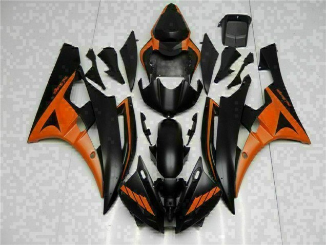 2006-2007 Orange Noir Yamaha YZF R6 Carénage Moto 2006-2007 Orange Noir Yamaha YZF R6 Carénage Moto