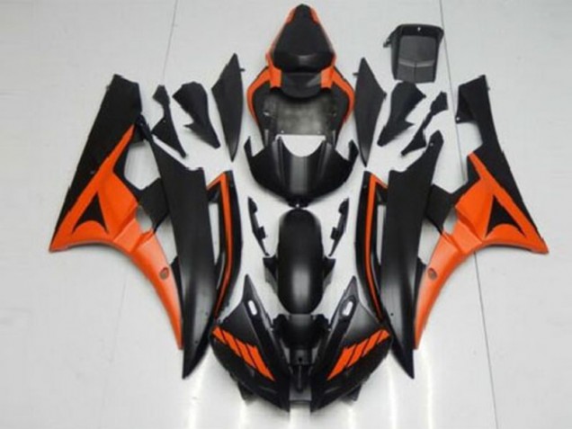 2006-2007 Orange Noir Yamaha YZF R6 Carénages Moto