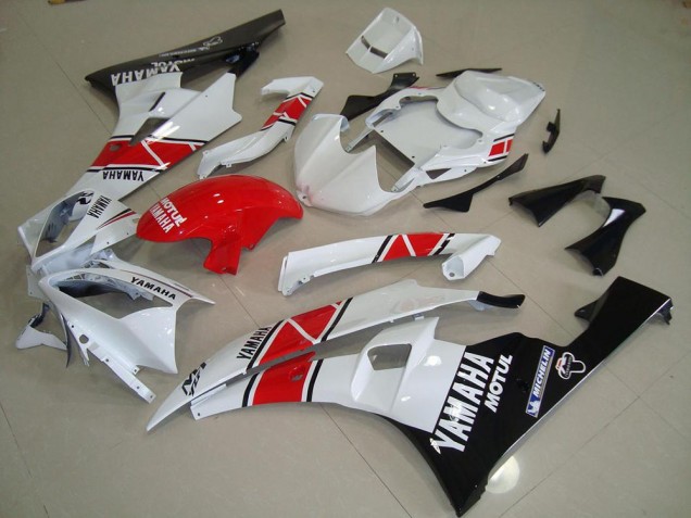 2006-2007 Rouge Blanc Noir Yamaha YZF R6 Carénages Moto