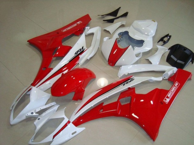 2006-2007 Rouge Blanc Yamaha YZF R6 Carénage Moto 2006-2007 Rouge Blanc Yamaha YZF R6 Carénage Moto