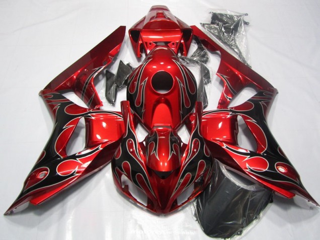 2006-2007 Rouge Noir Flamme Honda CBR1000RR Carénages Moto