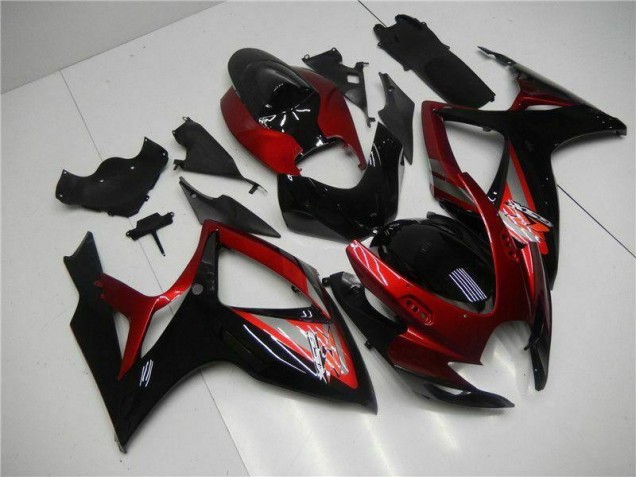 2006-2007 Rouge Noir Suzuki GSXR 600/750 Carénage Moto 2006-2007 Rouge Noir Suzuki GSXR 600/750 Carénage Moto