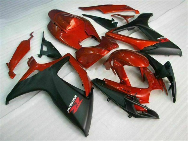 2006-2007 Rouge Noir Suzuki GSXR 600/750 Kit Carénages Motos Complet