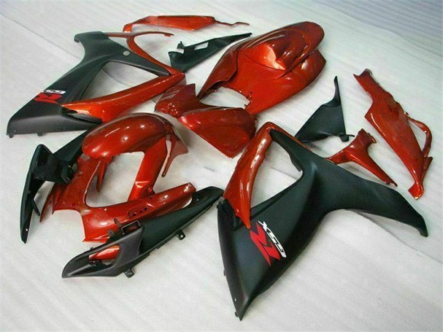 2006-2007 Rouge Noir Suzuki GSXR 600/750 Kit Carénages Motos Complet