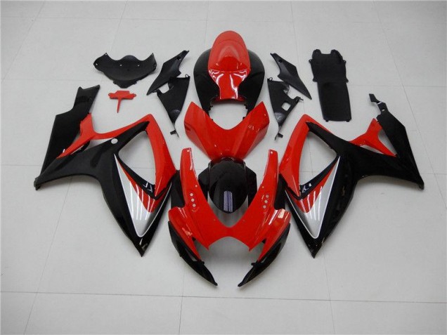 2006-2007 Rouge Noir Suzuki GSXR 600/750 Kit Carénages Motos 2006-2007 Rouge Noir Suzuki GSXR 600/750 Kit Carénages Motos