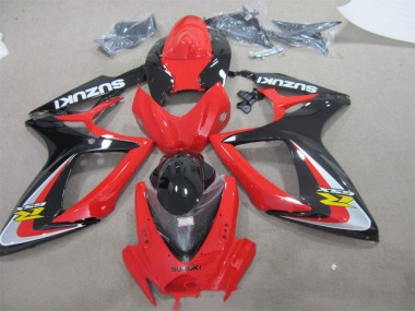 2006-2007 Rouge Noir Suzuki GSXR 600 Carénages Moto