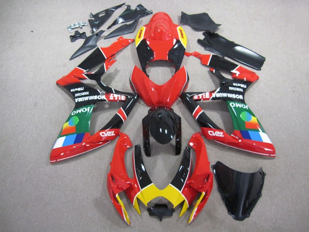 2006-2007 Rouge Noir Vert Suzuki GSXR 750 Carénage Moto 2006-2007 Rouge Noir Vert Suzuki GSXR 750 Carénage Moto