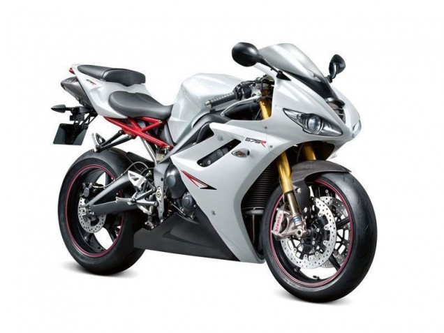 2006-2008 Blanc Noir Triumph Daytona 675 Triple Carénage Moto 2006-2008 Blanc Noir Triumph Daytona 675 Triple Carénage Moto