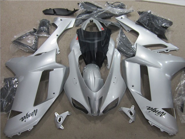 2007-2008 Argent Kawasaki ZX6R Carénages Moto 2007-2008 Argent Kawasaki ZX6R Carénages Moto