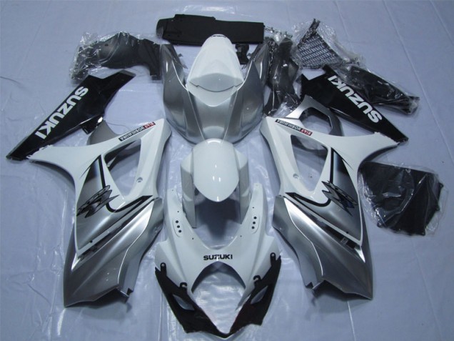 2007-2008 Blanc Argent Noir Suzuki GSXR 1000 Carénage Moto