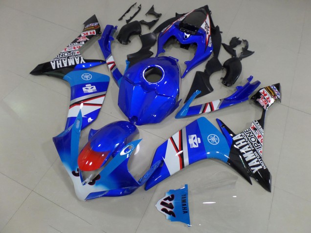 2007-2008 Bleu Blanc Noir Décalque Yamaha YZF R1 Carénage Moto 2007-2008 Bleu Blanc Noir Décalque Yamaha YZF R1 Carénage Moto
