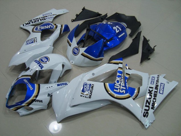2007-2008 Bleu Lucky Strike Suzuki GSXR 1000 Carénage Moto 2007-2008 Bleu Lucky Strike Suzuki GSXR 1000 Carénage Moto