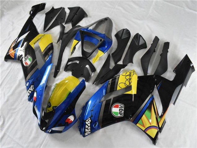 2007-2008 Bleu Requin Kawasaki ZX6R Carénage Moto 2007-2008 Bleu Requin Kawasaki ZX6R Carénage Moto