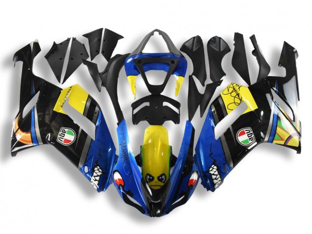 2007-2008 Bleu Requin Kawasaki ZX6R Carénage Moto 2007-2008 Bleu Requin Kawasaki ZX6R Carénage Moto