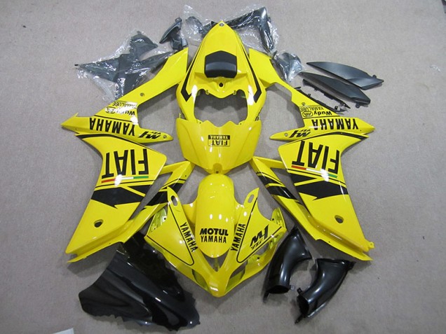 2007-2008 Jaune Noir Motul Fiat Yamaha YZF R1 Carénage Moto 2007-2008 Jaune Noir Motul Fiat Yamaha YZF R1 Carénage Moto
