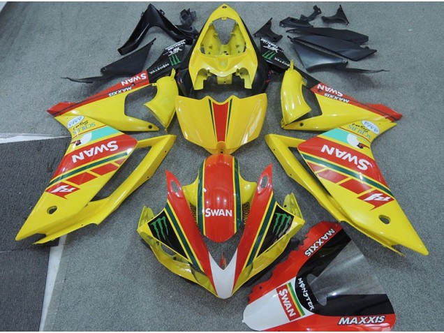2007-2008 Jaune Rouge Swan Yamaha YZF R1 Carénage Moto 2007-2008 Jaune Rouge Swan Yamaha YZF R1 Carénage Moto
