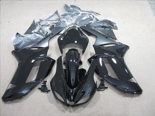 2007-2008 Noir Argent Kawasaki ZX6R Carénage Moto 2007-2008 Noir Argent Kawasaki ZX6R Carénage Moto