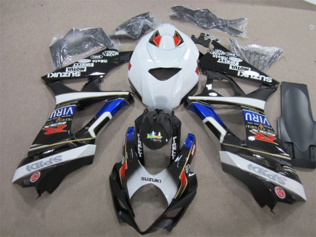 2007-2008 Noir Blanc Bleu Suzuki GSXR 1000 Carénage Moto