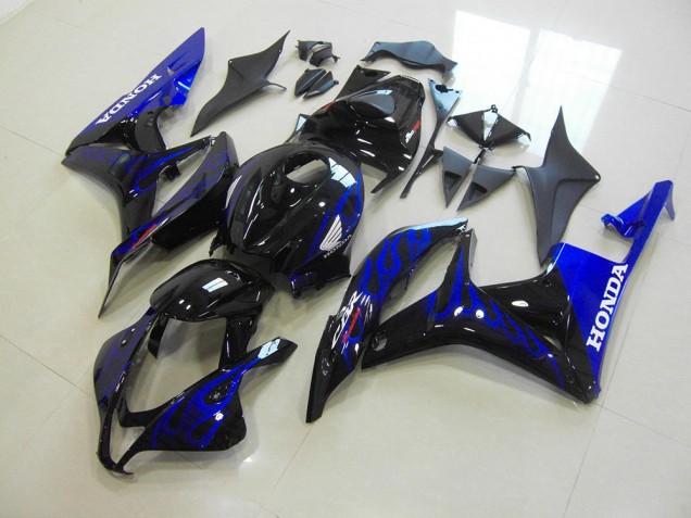 2007-2008 Noir Bleu Flamme Honda CBR600RR Carénage Moto