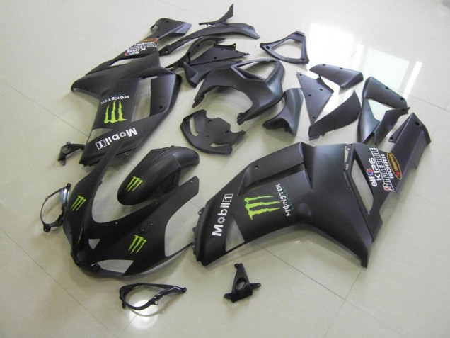 2007-2008 Noir Mat Monster Kawasaki ZX6R Carénage Moto 2007-2008 Noir Mat Monster Kawasaki ZX6R Carénage Moto